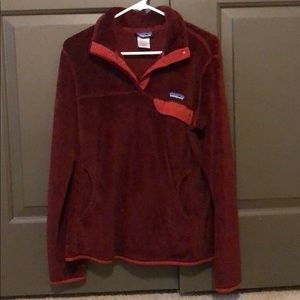 Red fleece Patagonia pullover
